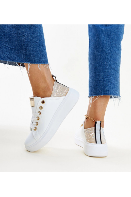 Baskets blanches et beiges avec...