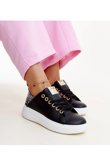 Baskets noires avec zircons Antonietta 2