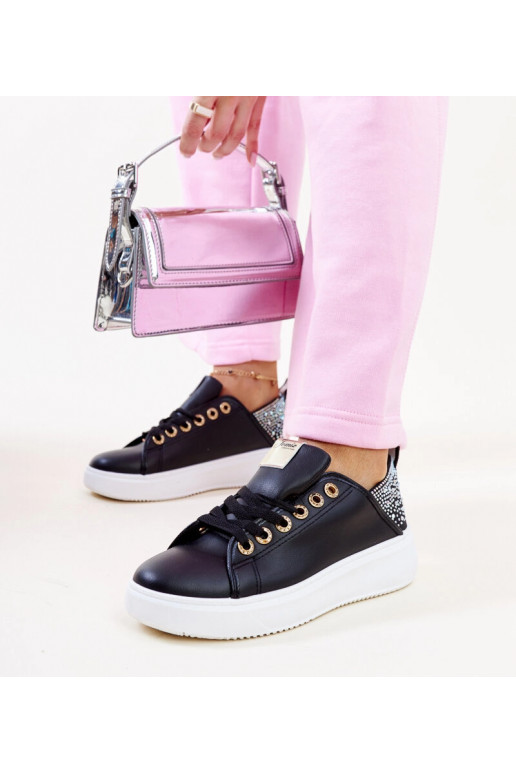 Baskets noires avec zircons Antonietta