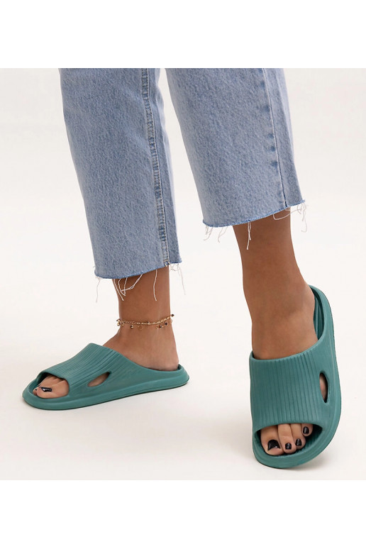 Chaussons en mousse vert myrtile