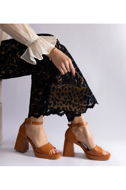 Sandales à talons épais Isolina marron