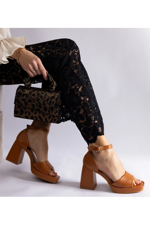 Sandales à talons épais Isolina marron