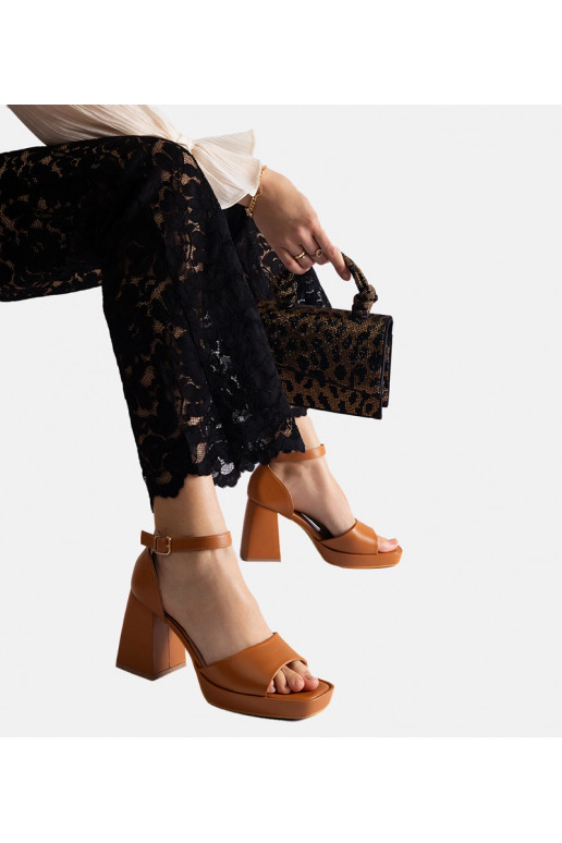 Sandales à talons épais Isolina marron