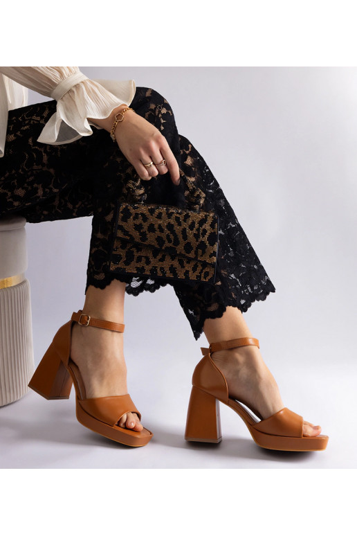 Sandales à talons épais Isolina marron