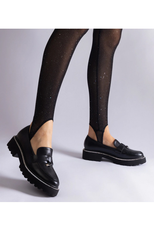 Mocassins en simili cuir noir décorés... Mocassins en simili cuir noir décorés...