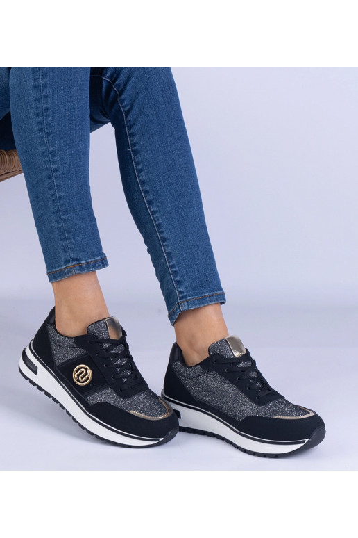 Baskets noires brillantes avec...
