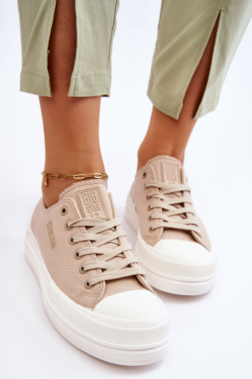 Faible avec des lacets Baskets Big Star LL274969 beige