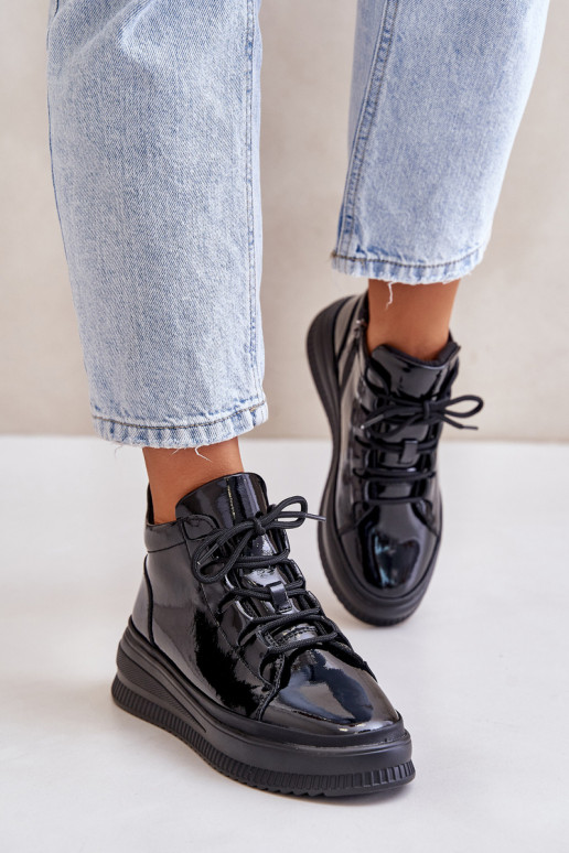 Baskets à plateforme en cuir naturel... Baskets à plateforme en cuir naturel...