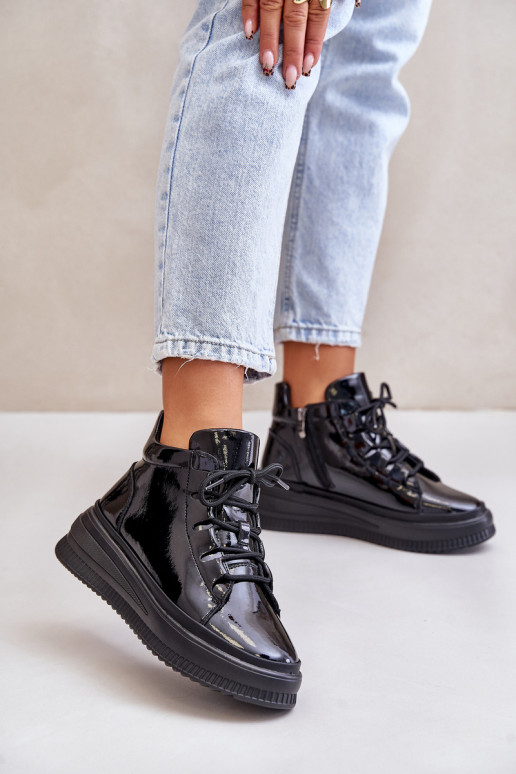 Baskets à plateforme en cuir naturel... Baskets à plateforme en cuir naturel...