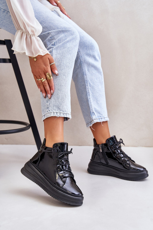 Baskets à plateforme en cuir naturel... Baskets à plateforme en cuir naturel...