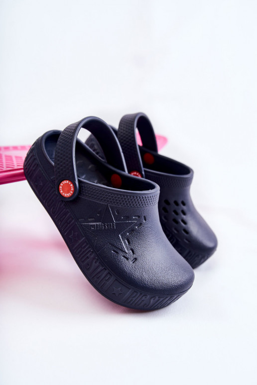 Puéril Pantoufles légères Crocos Big Star II375002 bleu foncé Puéril Pantoufles légères Crocos Big Star II375002 bleu foncé