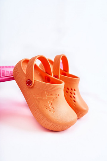 Puéril Pantoufles légères Crocos Big Star II375008 couleur orange 2