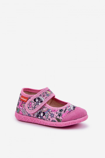 Chaussons Milami Puéril avec attaches adhésives DANS Panda couleur rose Esnia