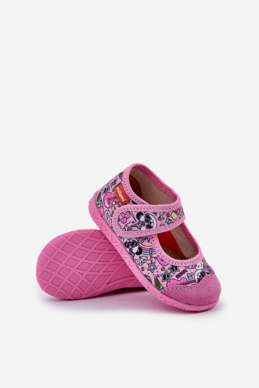 Chaussons Milami Puéril avec attaches adhésives DANS Panda couleur rose Esnia Chaussons Milami Puéril avec attaches adhésives DANS Panda couleur rose Esnia