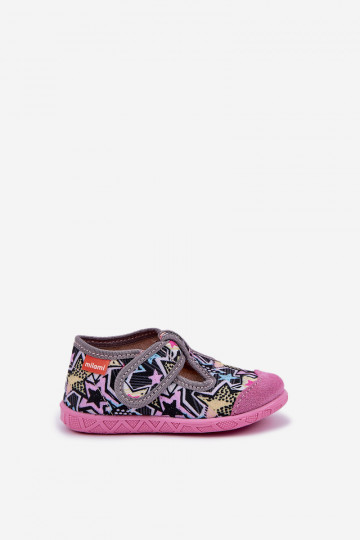 Chaussons Milami enfants avec fermetures Velcro couleur gris-rose Jasimrra 2