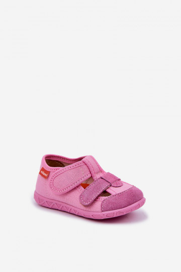 Chaussons Milami enfants avec fermetures Velcro couleur rose Reathiana
