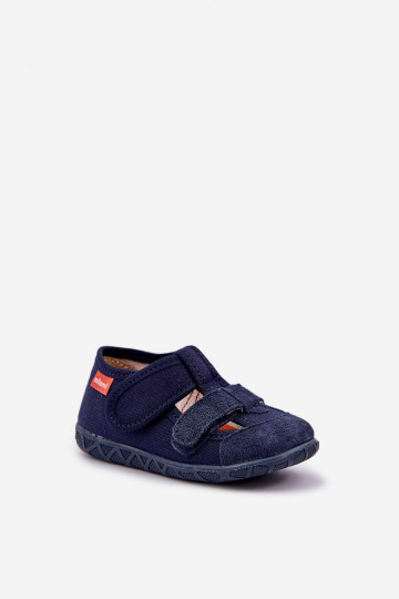 Chaussons Milami Puéril avec attaches adhésives bleu foncé Reathiana