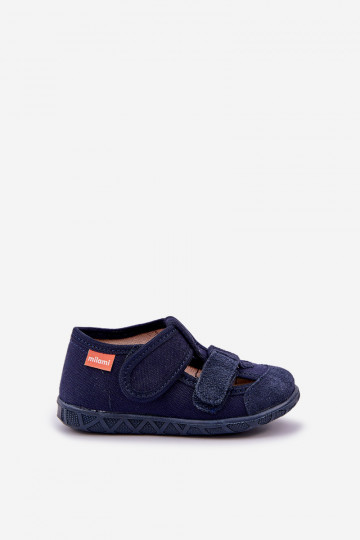 Chaussons Milami Puéril avec attaches adhésives bleu foncé Reathiana 2