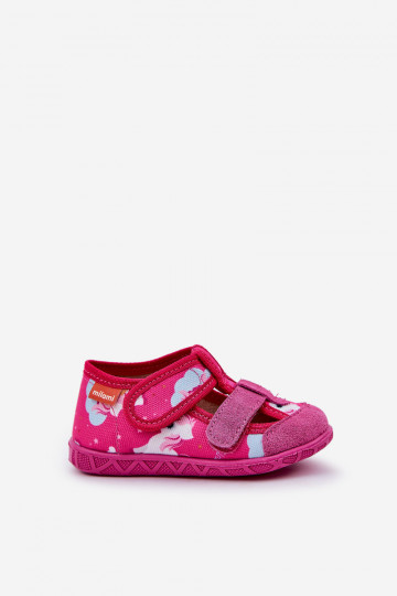 Chaussons Milami Puéril avec attaches adhésives DANS Licornes couleur rose Reathiana 2