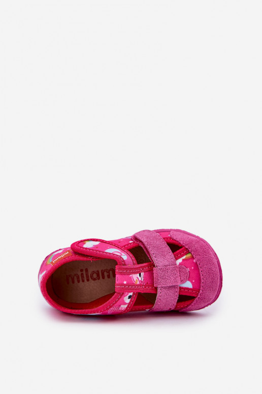 Chaussons Milami Puéril avec attaches adhésives DANS Licornes couleur rose Reathiana