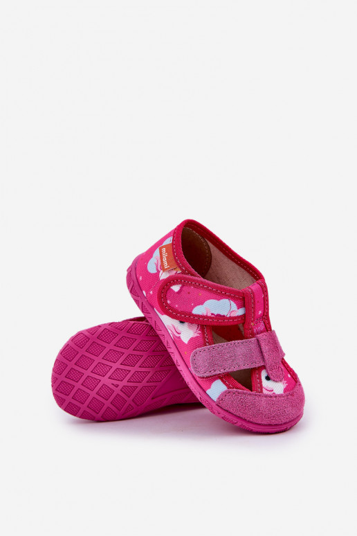 Chaussons Milami Puéril avec attaches adhésives DANS Licornes couleur rose Reathiana