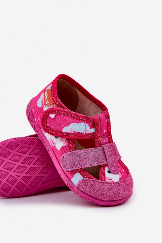 Chaussons Milami Puéril avec attaches adhésives DANS Licornes couleur rose Reathiana
