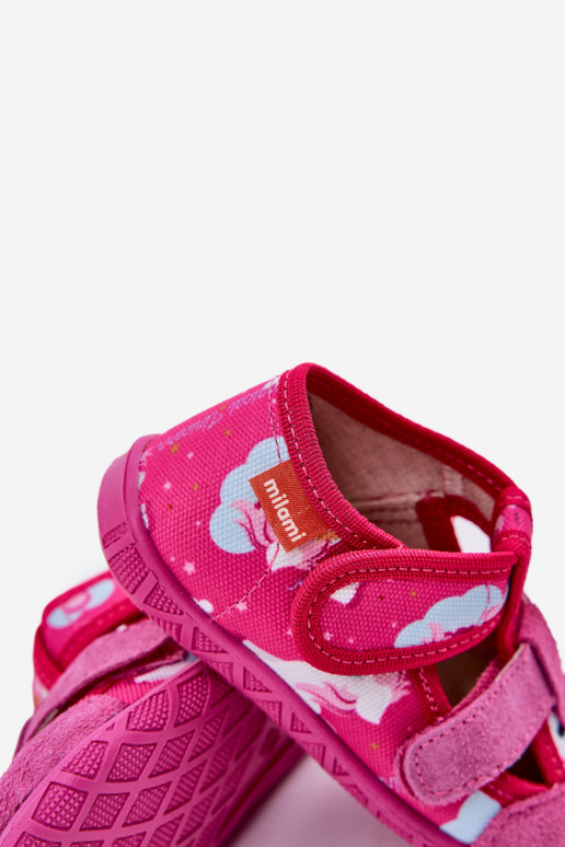Chaussons Milami Puéril avec attaches adhésives DANS Licornes couleur rose Reathiana