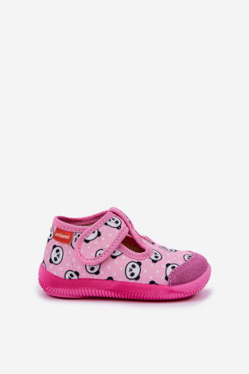 Chaussons Milami enfants élastiques avec fermetures Velcro IN Panda Bear couleur rose Ambette 2