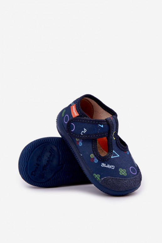 Chaussons Milami Puéril Elastyczne avec attaches adhésives bleu foncé Ambette