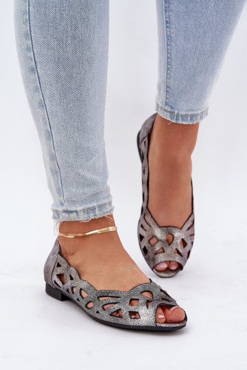 Ballerines ajourées Z Odkrytymi Palcami couleur argent Calgis