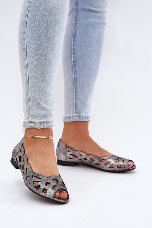 Ballerines ajourées Z Odkrytymi Palcami couleur argent Calgis