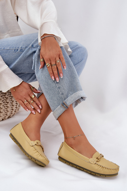 isocèle Peau Mocassins avec des ornements S.Barski LR51-547 couleur jaune isocèle Peau Mocassins avec des ornements S.Barski LR51-547 couleur jaune