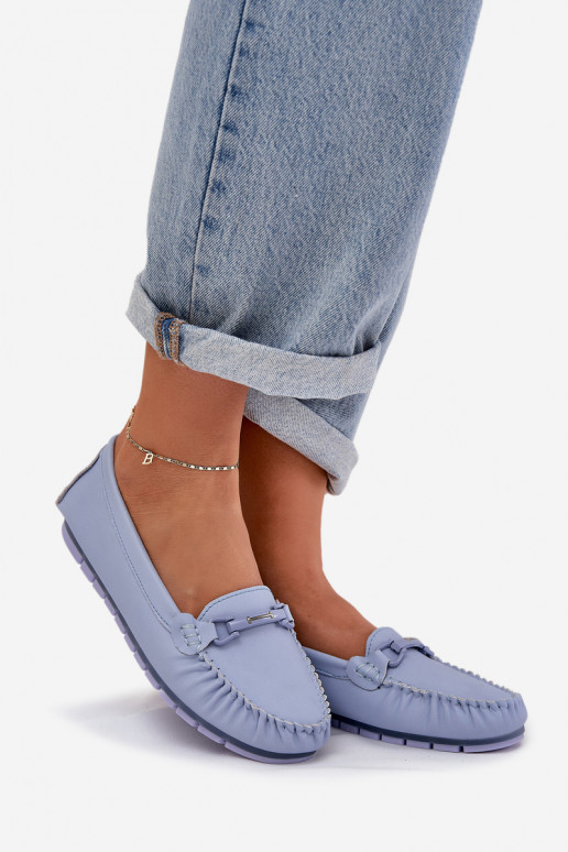 isocèle Peau Mocassins avec des ornements S.Barski LR51-547 couleur bleue isocèle Peau Mocassins avec des ornements S.Barski LR51-547 couleur bleue