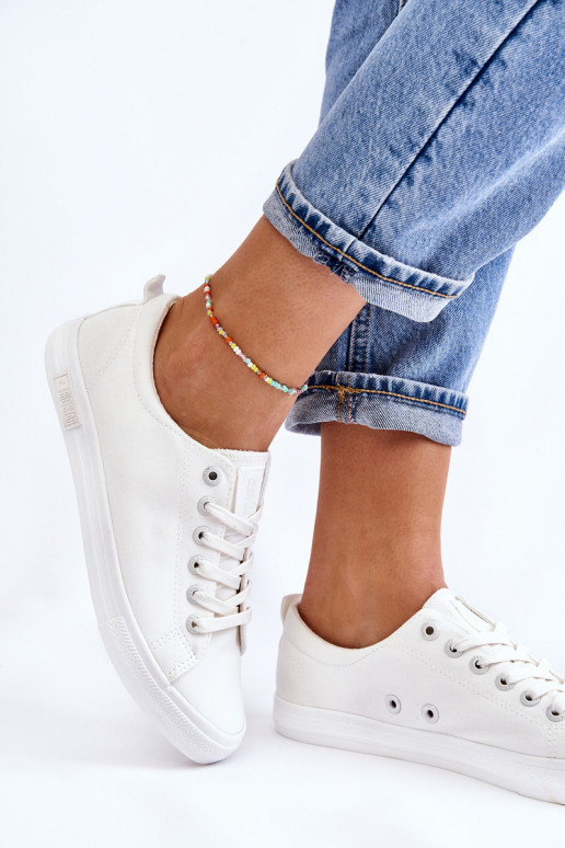 Féminin Doucement baskets à semelle plate Big Star LL274058 couleur blanche Féminin Doucement baskets à semelle plate Big Star LL274058 couleur blanche