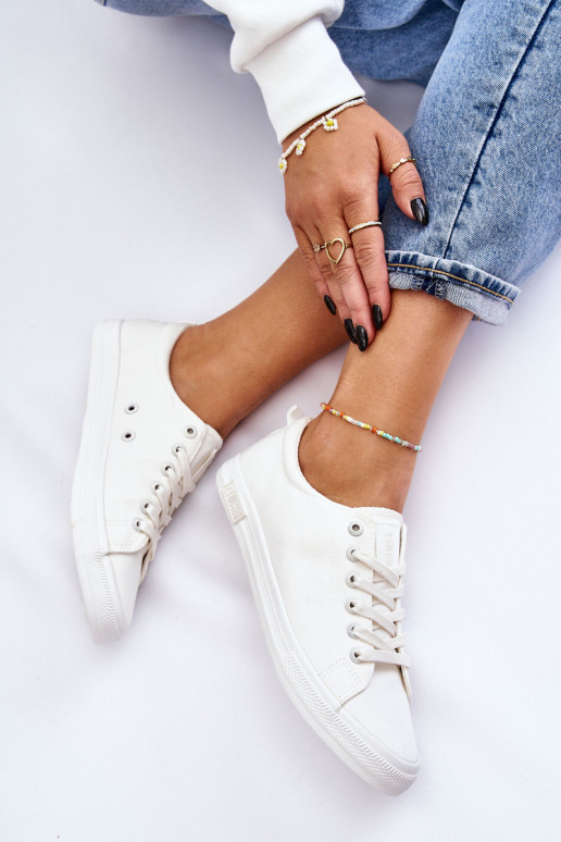 Féminin Doucement baskets à semelle plate Big Star LL274058 couleur blanche Féminin Doucement baskets à semelle plate Big Star LL274058 couleur blanche