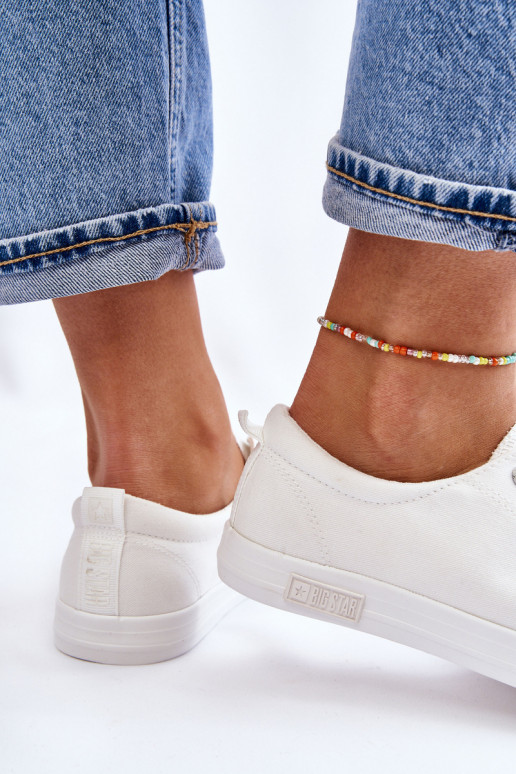 Féminin Doucement baskets à semelle plate Big Star LL274058 couleur blanche Féminin Doucement baskets à semelle plate Big Star LL274058 couleur blanche