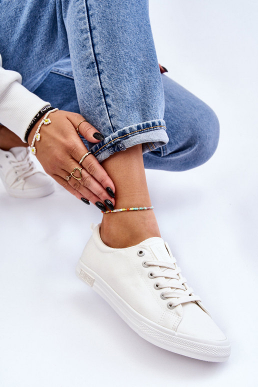 Féminin Doucement baskets à semelle plate Big Star LL274058 couleur blanche Féminin Doucement baskets à semelle plate Big Star LL274058 couleur blanche