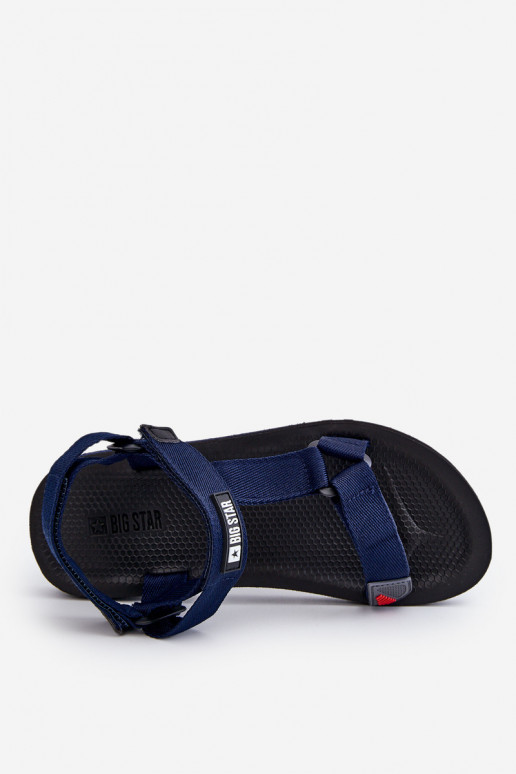 Mâle des sandales avec attaches adhésives Big Star DD174718 bleu foncé