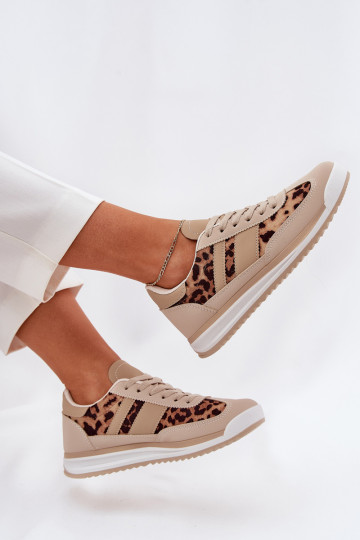 baskets Chaussures modèle baskets Féminin avec des motifs en fourrure de léopard beige-marron Galabis