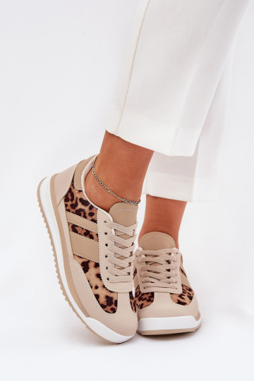 baskets Chaussures modèle baskets Féminin avec des motifs en fourrure de léopard beige-marron Galabis 2