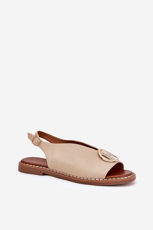 isocèle Style élégant des sandales avec des ornements beige Iseliria isocèle Style élégant des sandales avec des ornements beige Iseliria