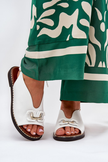 Sandales à talons larges avec ornements en simili cuir blanches Tillireta 2