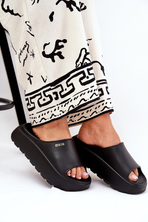 Pantoufles légères Pantoufles pour femmes avec une plateforme Big Star RR274A567 couleur noire