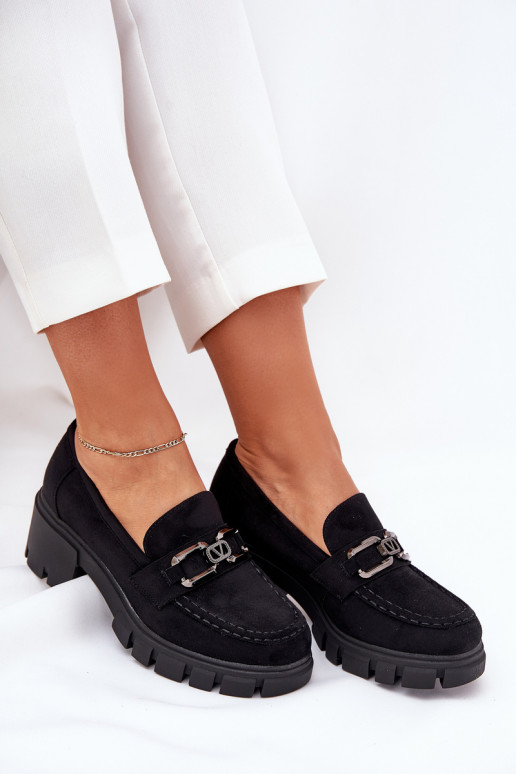 en daim écologiqueoÀe chaussures Féminin avec des ornements Vinceza 39921 couleur noire