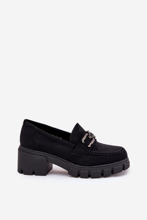 en daim écologiqueoÀe chaussures Féminin avec des ornements Vinceza 39921 couleur noire