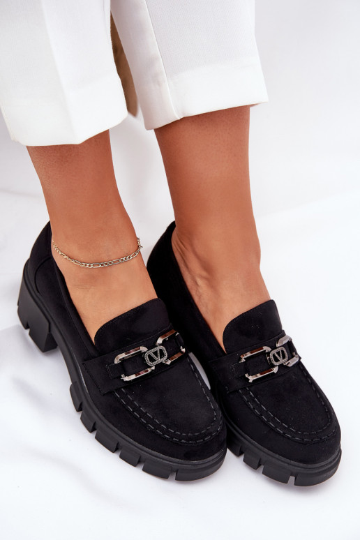 en daim écologiqueoÀe chaussures Féminin avec des ornements Vinceza 39921 couleur noire