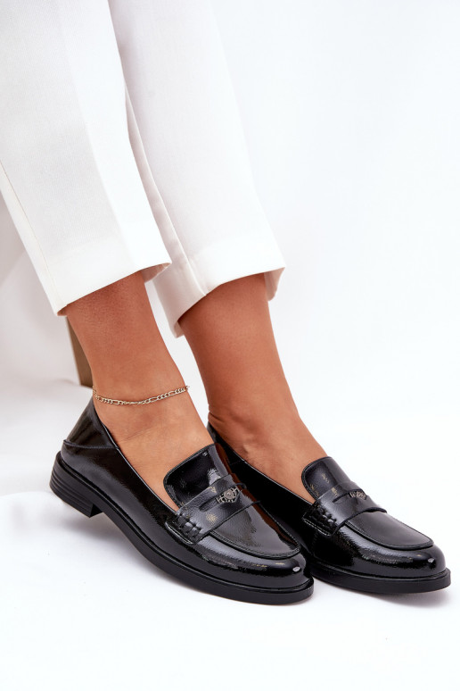Style élégant Mocassins laqués Féminin Z Activéturalnej Skóry Vinceza 18100 couleur noire Style élégant Mocassins laqués Féminin Z Activéturalnej Skóry Vinceza 18100 couleur noire