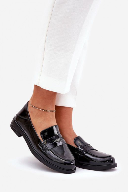 Style élégant Mocassins laqués Féminin Z Activéturalnej Skóry Vinceza 18100 couleur noire Style élégant Mocassins laqués Féminin Z Activéturalnej Skóry Vinceza 18100 couleur noire