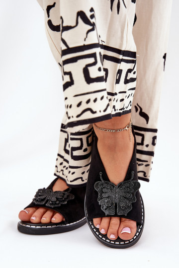 Sandales pour femmes avec des talons larges avec des ornements couleur noire Setorina 2