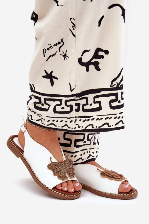 Sandales pour femmes avec des talons larges avec des ornements couleur blanche Setorina